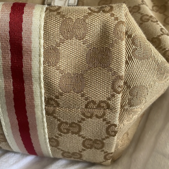 Gucci Small Jolicouer Brown Beige Red and Pink Canvas Shoulder Bag - Picture 5 of 14